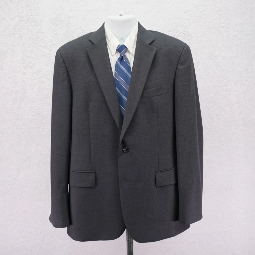 Brooks Brothers 346 Stretch‎ Gray Wool Blazer 40R 2 Button Tagged 43R
